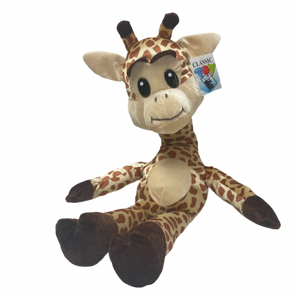 Giraffe Plush Toys Collectible Safari Zoo Stuffed Animal Soft Brown Cream Tan